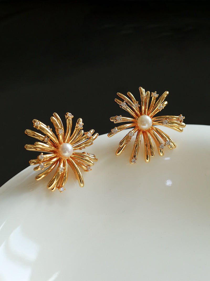 Celestial Fireworks Pearl Earrings - floysun