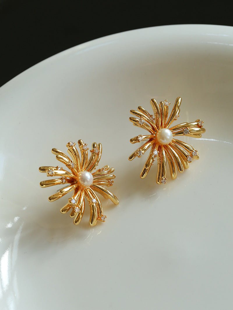 Celestial Fireworks Pearl Earrings - floysun