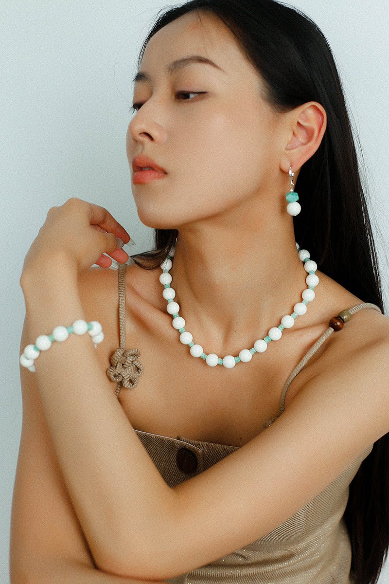 Celestial Wave Shell & Amazonite Beaded Bracelet - floysun