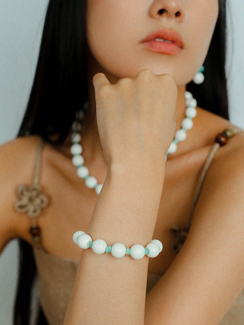 Celestial Wave Shell & Amazonite Beaded Bracelet - floysun