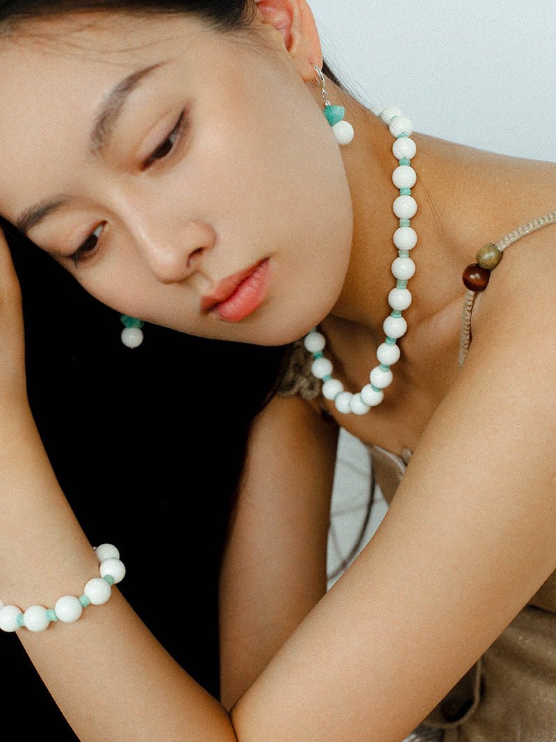 Celestial Wave Shell & Amazonite Beaded Necklace - floysun