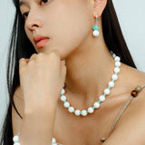 Celestial Wave Shell & Amazonite Beaded Necklace - floysun