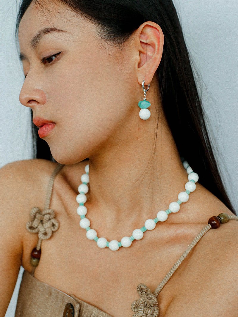 Celestial Wave Shell & Amazonite Beaded Necklace - floysun