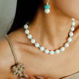 Celestial Wave Shell & Amazonite Beaded Necklace - floysun