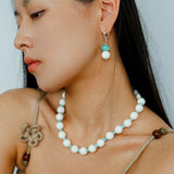 Celestial Wave Shell & Amazonite Drop Earrings - floysun