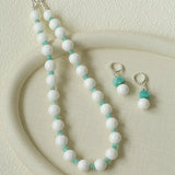 Celestial Wave Shell & Amazonite Drop Earrings - floysun