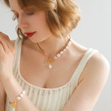 Chain Stitching Square Baroque Pearl Y Shaped Bracelet - floysun