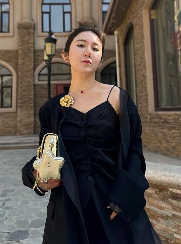 Chanel - Inspired Camellia Two - Way Brooch & Hair Clip - floysun