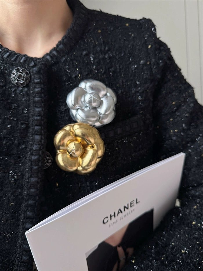 Chanel - Inspired Camellia Two - Way Brooch & Hair Clip - floysun