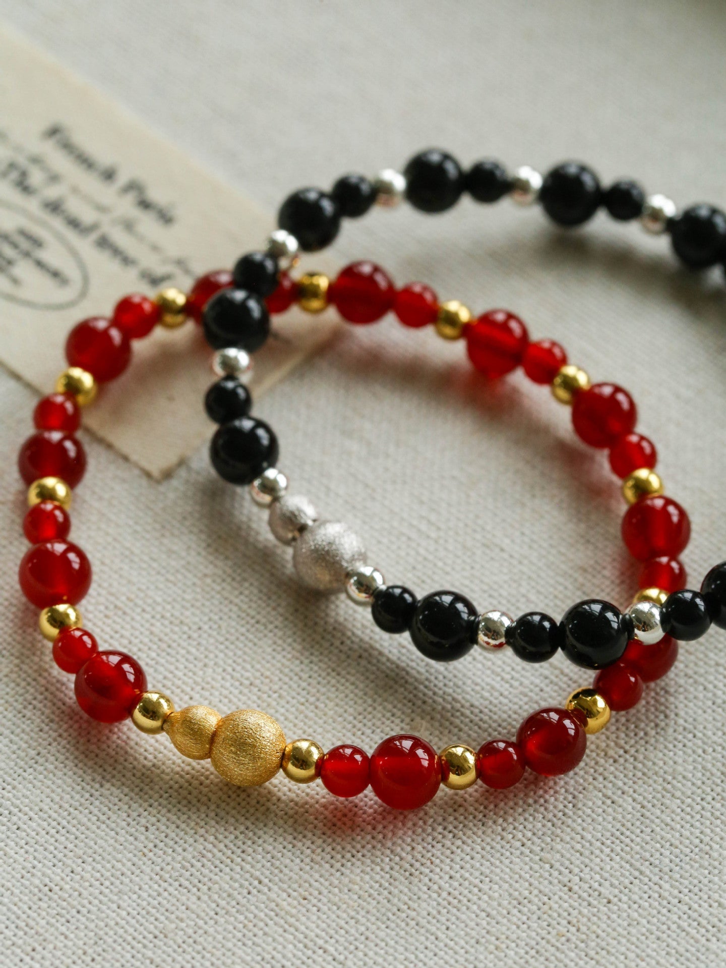 Chinese - Style Agate Gourd Bracelet – Red Agate / Black Agate - floysun