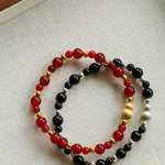 Chinese - Style Agate Gourd Bracelet – Red Agate / Black Agate - floysun