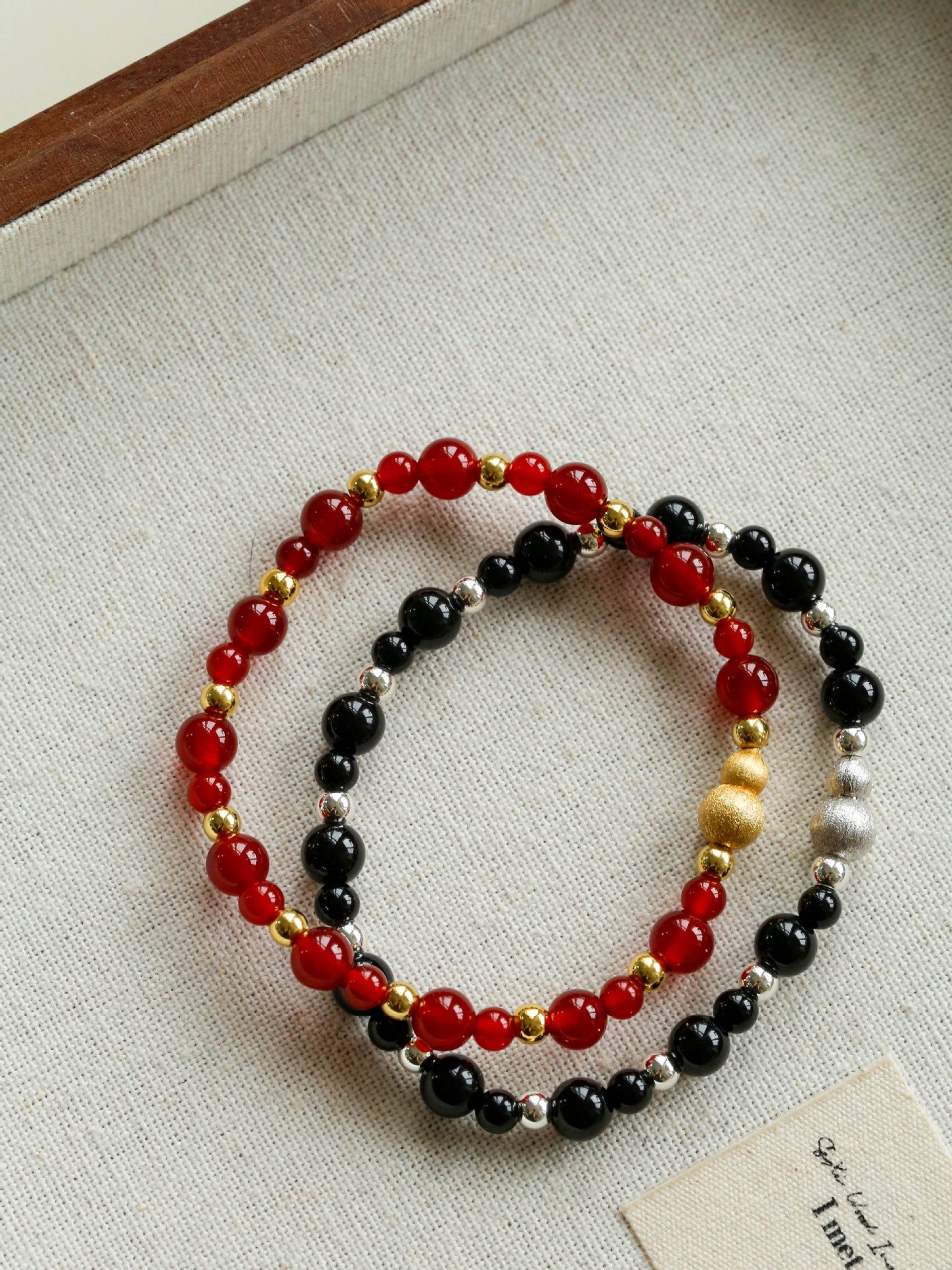Chinese - Style Agate Gourd Bracelet – Red Agate / Black Agate - floysun