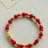 Chinese - Style Agate Gourd Bracelet – Red Agate / Black Agate - floysun