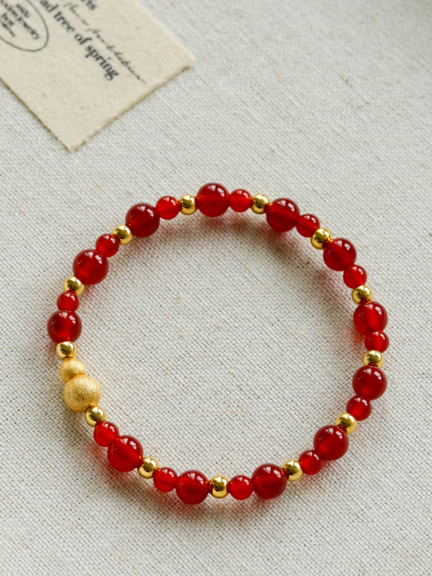 Chinese - Style Agate Gourd Bracelet – Red Agate / Black Agate - floysun