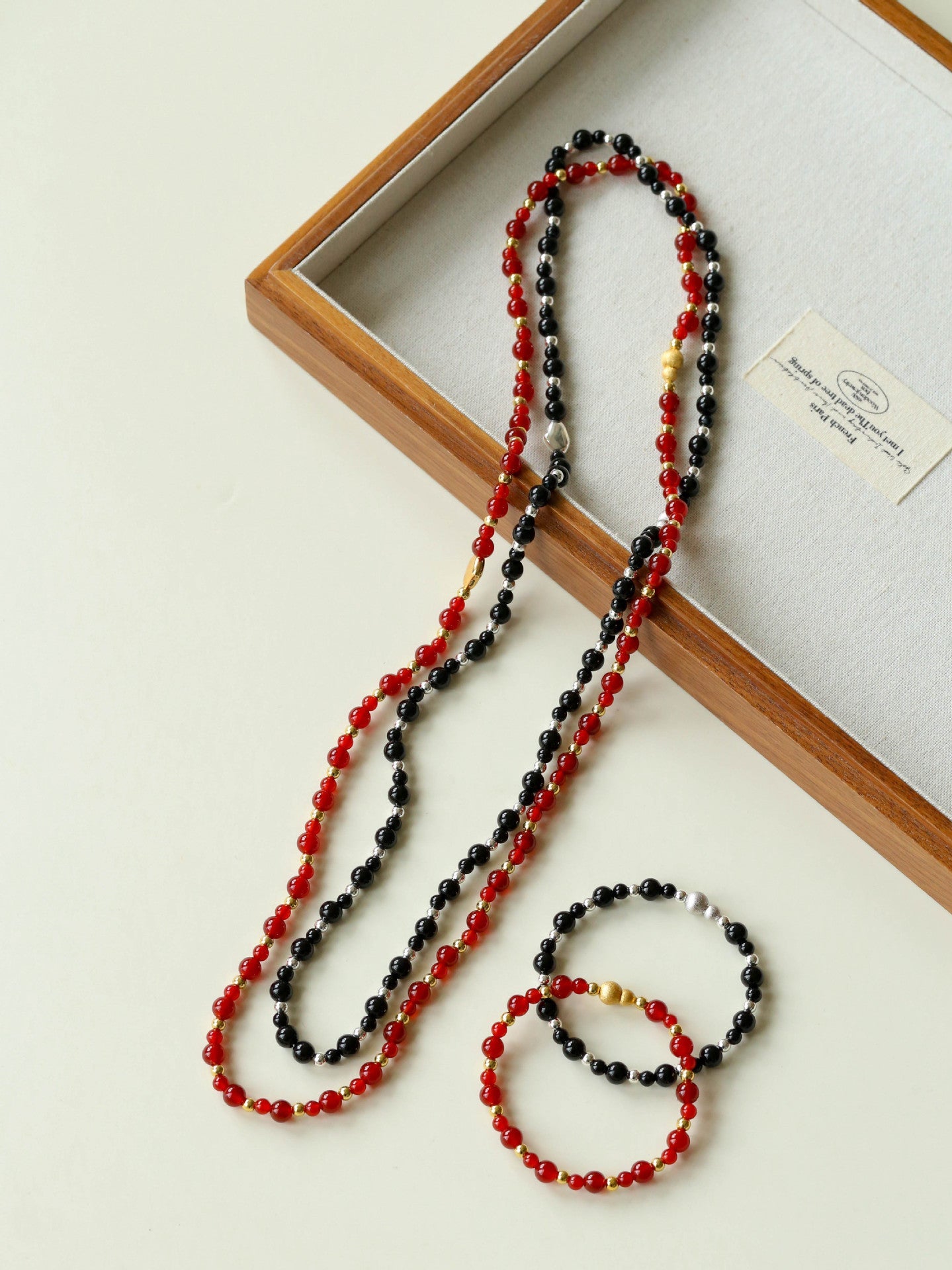 Chinese - Style Agate Gourd Necklace – Red Agate / Black Agate - floysun