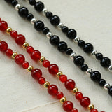Chinese - Style Agate Gourd Necklace – Red Agate / Black Agate - floysun
