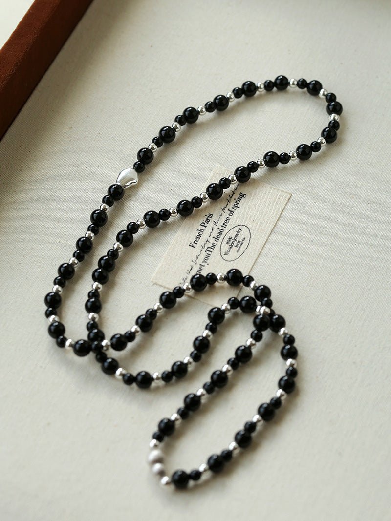 Chinese - Style Agate Gourd Necklace – Red Agate / Black Agate - floysun