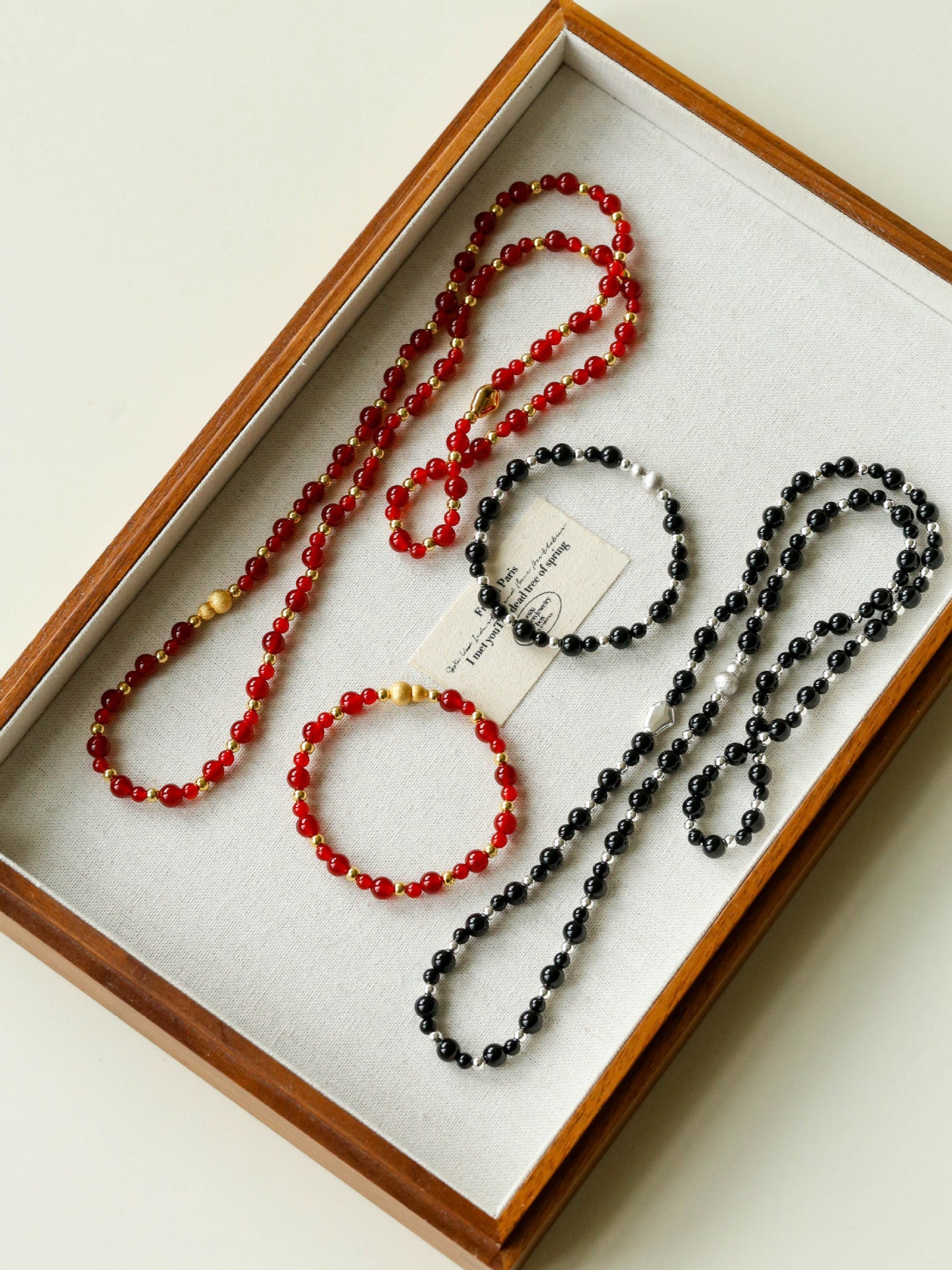 Chinese - Style Agate Gourd Necklace – Red Agate / Black Agate - floysun