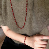 Chinese - Style Agate Gourd Necklace – Red Agate / Black Agate - floysun