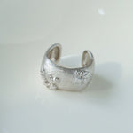 Clara Series Brushed Texture Square Sterling Silver Ring - floysun