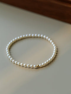 Classic 18K Gold Mini Pearl Bracelet – Natural Freshwater Pearls - floysun