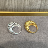 Classic Croissant Statement Ring in 18K Gold Vermeil - floysun