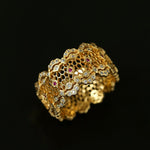 Classic Lace Crown Ring - Gold / Pink Accents - floysun