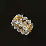 Classic Lace Crown Ring - Gold & Silver Two - Tone - floysun