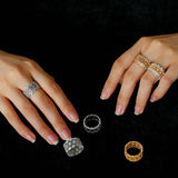 Classic Lace Crown Ring - Gold & Silver Two - Tone - floysun