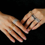 Classic Lace Crown Ring - Gold & Silver Two - Tone - floysun