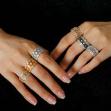 Classic Lace Crown Ring - Gold & Silver Two - Tone - floysun