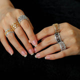 Classic Lace Crown Ring - Gold & Silver Two - Tone - floysun