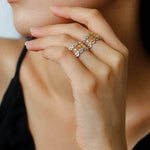 Classic Lace Crown Ring - Gold & Silver Two - Tone - floysun