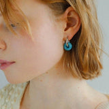 Classic Natural Stone Jade Hoop Earrings - floysun