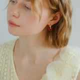 Classic Natural Stone Jade Hoop Earrings - floysun