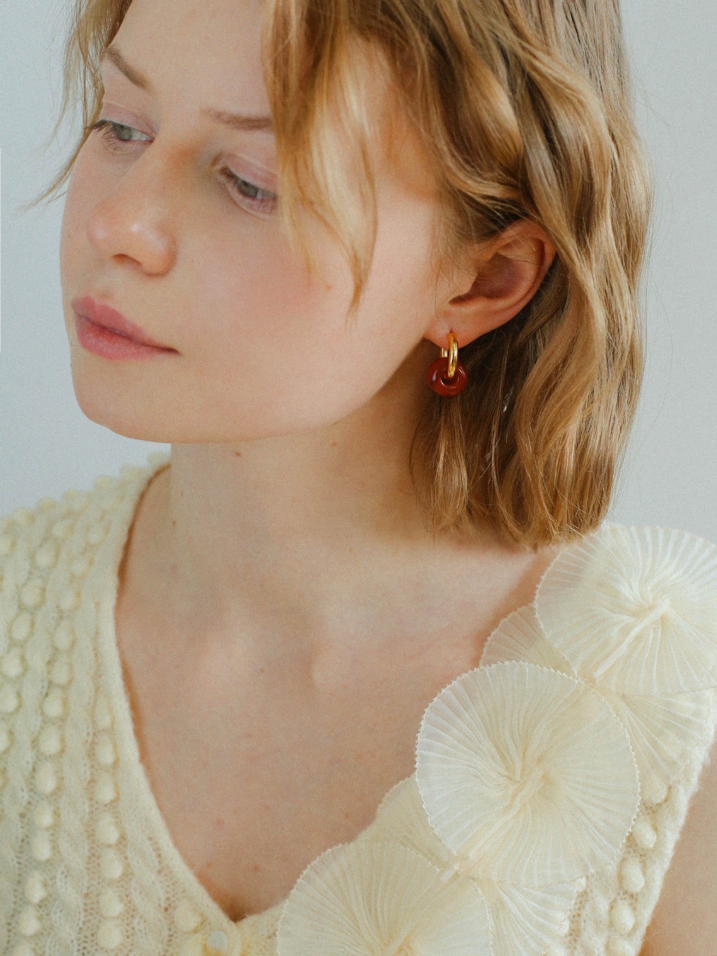 Classic Natural Stone Jade Hoop Earrings - floysun