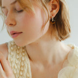 Classic Natural Stone Jade Hoop Earrings - floysun