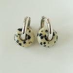 Classic Natural Stone Jade Hoop Earrings - floysun