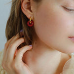 Classic Natural Stone Jade Hoop Earrings - floysun