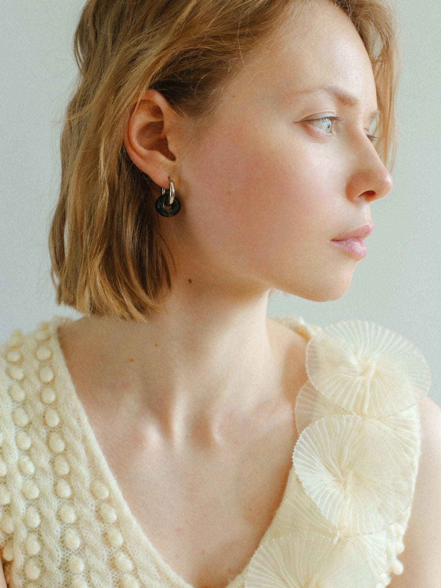 Classic Natural Stone Jade Hoop Earrings - floysun