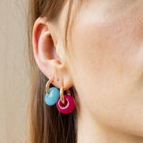 Classic Natural Stone Jade Hoop Earrings - floysun