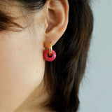 Classic Natural Stone Jade Hoop Earrings - floysun