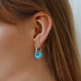 Classic Natural Stone Jade Hoop Earrings - floysun