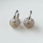 Classic Natural Stone Jade Hoop Earrings - floysun