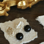 Classic Oil Brushstroke Series Earrings Lava Asymmetrical Shape with Agate Drops - floysun