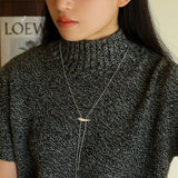 925 Sterling Silver Adjustable Pull-Chain Necklace Minimalist & Versatile Statement Piece