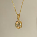 Classic Solitaire Four - Prong Golden Glow Solitaire Necklace - floysun