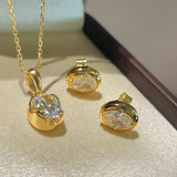 Classic Solitaire Four - Prong Golden Glow Solitaire Necklace - floysun