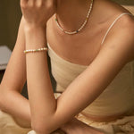 Colored Gemstone and Rice Pearl Beaded Necklace - floysun