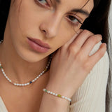 Colored Gemstone and Rice Pearl Beaded Necklace - floysun